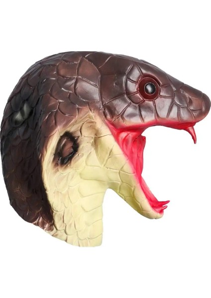 Kırmızı Kobra Kostüm Yenilik Cadılar Bayramı Kostüm Partisi Lateks Hayvan Kobra Kafa Maskesi Yılan (Yurt Dışından) fırsatları