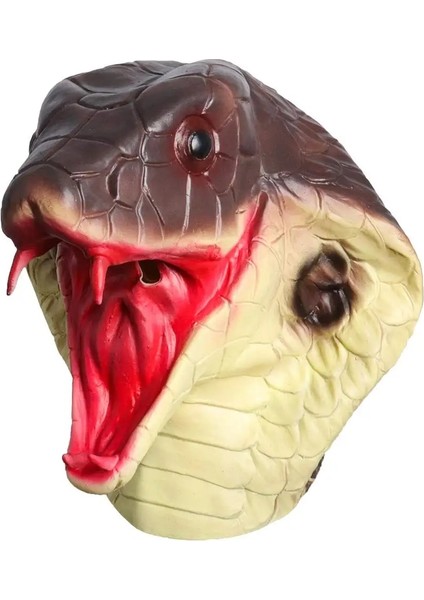 Kırmızı Kobra Kostüm Yenilik Cadılar Bayramı Kostüm Partisi Lateks Hayvan Kobra Kafa Maskesi Yılan (Yurt Dışından) indirimleri