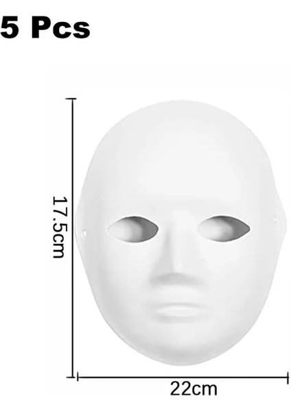 Küçük 5 Adet Kağıt Beyaz Mache Maskeleri Tiyatro ve Cadılar Bayramı Kostümlerinden Sanatsal El Sanatları Oluşturun Parti Maskeli Balo Partileri Süslemeleri (Yurt Dışından)