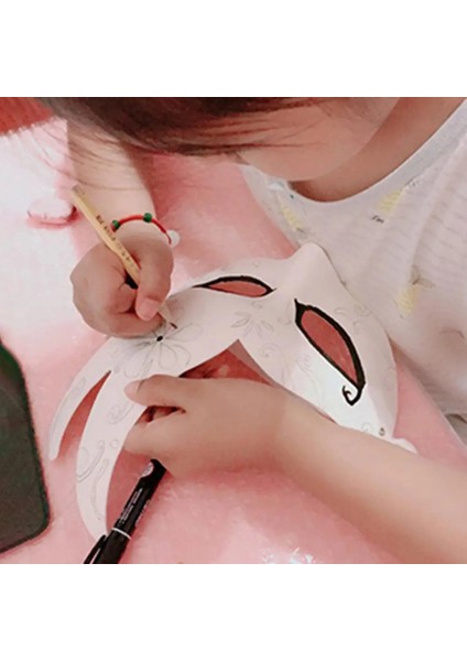 E Maskeleri Kedi Yüz Cosplay Kağıt Tilki Parti Diy Yarım Masqueradewhite Kostüm Anime Craftanimal Boş Boyanabilir Amsk Boyasız Paintin (Yurt Dışından) fiyatları