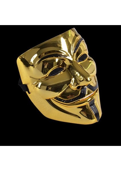 Altın Hackerlar Maskesi Çoklu Renk V Maske Kostüm Cosplay Partisi, Maskeli Balo, Şövalye Maskesi, Yüz Parçası, Yakışıklı Maske (Yurt Dışından) fiyatları