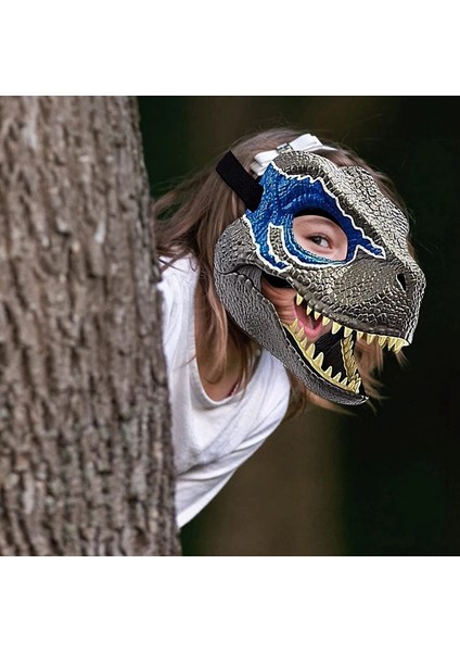 Mavi Ejderha Dinozor Maskesi Lateks Korku Başlık Cadılar Bayramı Partisi Cosplay Kostüm Korkmuş Maske Hareket Edebilir Ağız Stres Giderici Oyuncaklar (Yurt Dışından) fiyatları