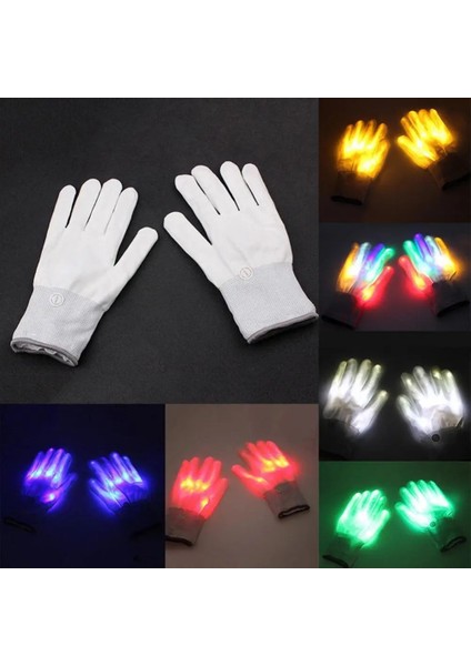 Sarı Eldiven Kostüm 1 Çift LED Işık Up El Parmak Cadılar Bayramı Noel Dans Dekor (Yurt Dışından)