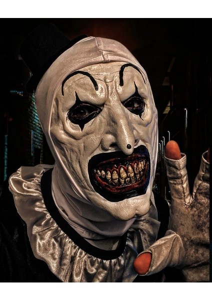 Palyaço Giysileri 2xl Terrifier Sanat Palyaço Korku Maskesi Cosplay Komik Evil Joker Şapka Lateks Maskeleri Cadılar Bayramı Partisi Kostüm Sahne (Yurt Dışından)