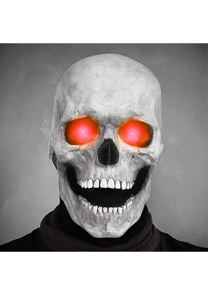Hareketli Çene Başlıklı Aktif Tam Kafa Kafatası Maskesi Yeşil Parlayan Gözler Cadılar Bayramı Sahne Korku Cadılar Bayramı Maskesi (Yurt Dışından) fırsatları