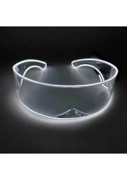 Şeffaf-Beyaz Disko LED Işıklı Gözlük LED Gözlük El Tel Neon Işık Up Vizör Gözlük Bar Parti Eyeware Cadılar Bayramı Noel Partileri Için (Yurt Dışından)