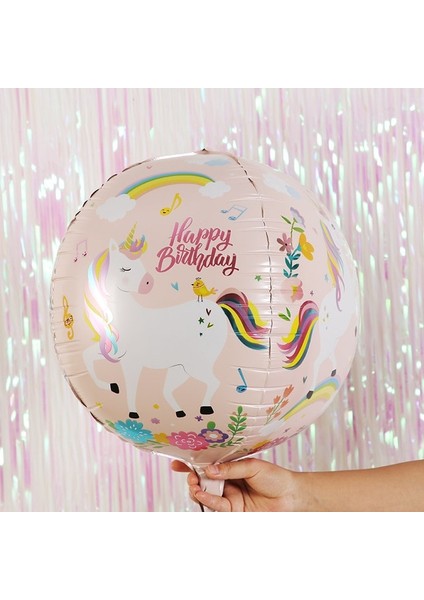 Unicorn-2-4d Balon Yetişkin Çocuk Doğum Günü Partisi Dekorasyon Zemin Perde Altın Mutlu Doğum Günü Balon Folyo Yağmur Perdesi Parti Bebek Duş Dekorasyonu (Yurt Dışından)