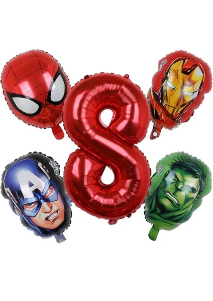 Koyu Gri 5 Adet Marvel Süper Kahraman Balon Örümcek Adam Alüminyum Folyo Balonlar Çocuklar Doğum Günü Partisi Dekorasyon Bebek Duş Demir Adam Balonlar (Yurt Dışından)