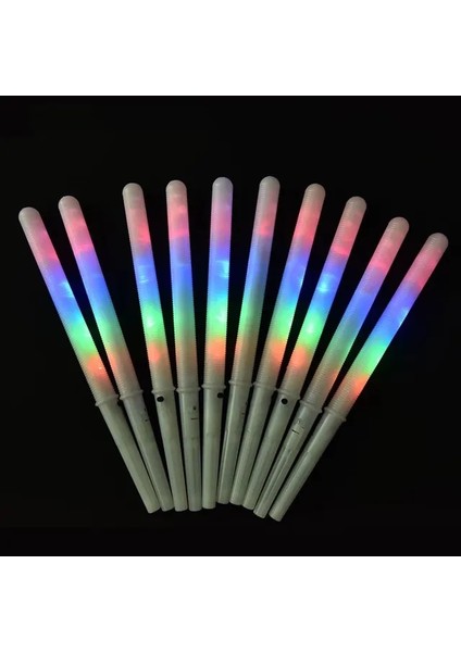 Pamuk Şeker Konileri 10 Adet Renkli LED Parlayan Çubuklar Pamuk Şeker Konileri Light Up Marshmallow Çubukları LED Parlayan Tezahürat Tüpü Parti Için Karanlıkta Parlayan Işık (Yurt Dışından)