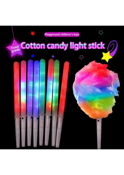 Pamuk Şeker Konileri 10 Adet Renkli LED Parlayan Çubuklar Pamuk Şeker Konileri Light Up Marshmallow Çubukları LED Parlayan Tezahürat Tüpü Parti Için Karanlıkta Parlayan Işık (Yurt Dışından)