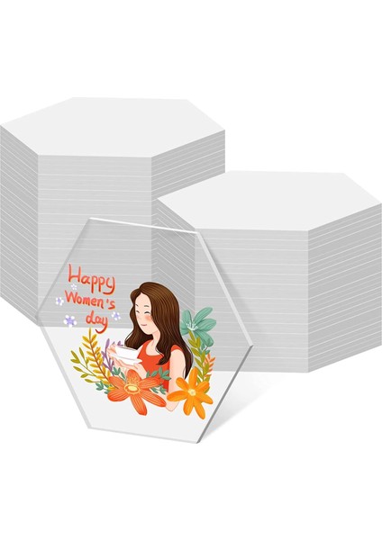 Altıgen 2mm 20 Adet 20/30/50 Adet 4 Inç Akrilik Altıgen Levha Boş Kilometre Taşı Işaretleyici, Isim Kartı, Cricut Kesme, Gravür, Boyama, Dıy Projeleri (Yurt Dışından)