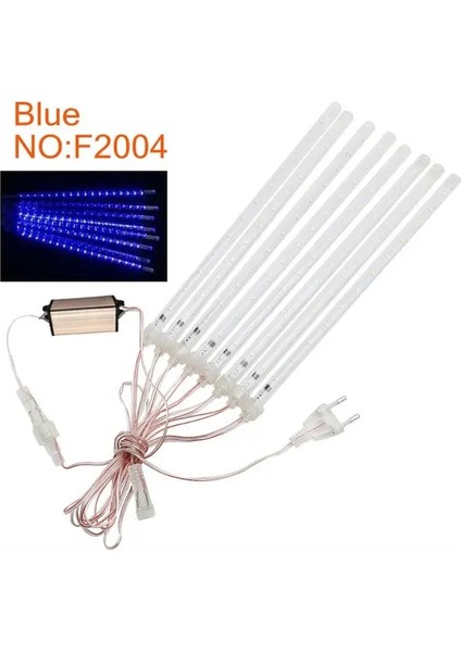 Mavi F2004 Abd Plug 30CM Su Geçirmez Meteor Yağmuru Yağmur 8 Tüp LED Dize Işıklar 30CM / 50CM Açık Hava Tatili Noel Dekorasyon Ağacı Ab / Abd / Au / Ingiltere Tak (Yurt Dışından)