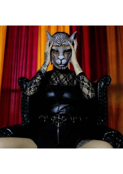 Siyah Karikatür Hayvan Aslan Maskesi Tam Yüz Yarım Yüz Altın Gümüş Siyah Beyaz Maske Cadılar Bayramı Masquerade Performans Sahne Maskesi (Yurt Dışından) fırsatları