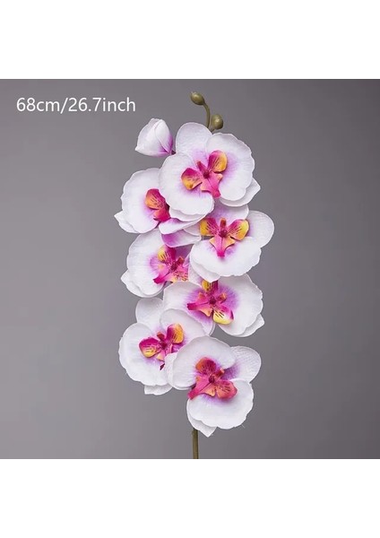 B Beyaz Mor 8 Kafaları Yapay Çiçek Siyah Kelebek Orkide Ipek Beyaz Phalaenopsis Düğün Noel Ev Dekor Bahçe Saksı Sahte Bitkiler (Yurt Dışından)