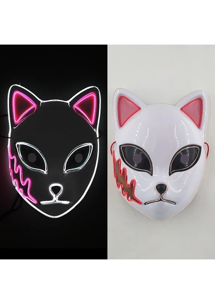 Tip R Cadılar Bayramı Gizemli Gülümseyen Tam Yüz Maskesi Cosplay Japon Anime Yüksek Katlı Invasion Karnaval Partisi Için LED Işıklı Maske (Yurt Dışından)