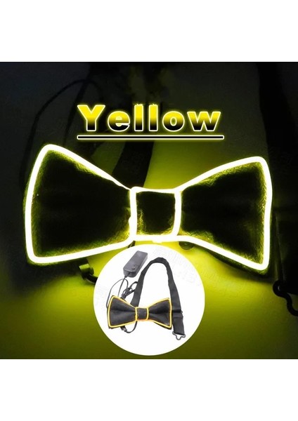 Sarı Papyon Caz Dansçısı Tel Parlayan Çizgi Beyefendi Kap Şekeri Çekici Çılgın LED Şerit Neon Silindir Şapka Kravat Olay Düğün Parti Malzemeleri (Yurt Dışından)