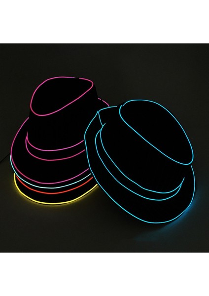 Sarı Papyon Caz Dansçısı Tel Parlayan Çizgi Beyefendi Kap Şekeri Çekici Çılgın LED Şerit Neon Silindir Şapka Kravat Olay Düğün Parti Malzemeleri (Yurt Dışından) modelleri