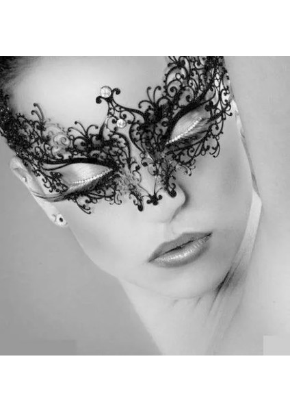 Gümüş Kadın Kız Siyah Altın Gümüş Beyaz Renk Venedik Metal Telkari Lazer Kesim Masquerade Maske Opera Gösterisi Düğün Parti Maskeleri (Yurt Dışından)