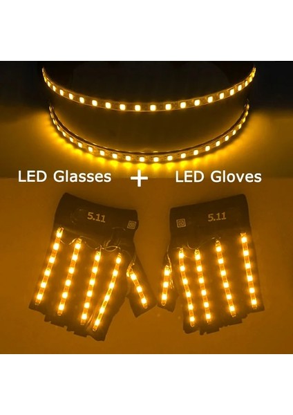 Sarı 4 Yüksek Kaliteli LED Işıklı Gözlük LED Dans Parti Aydınlatma Gözlük Sahne Performansı Kostüm Gözlük Glow Parti Dekoru (Yurt Dışından)