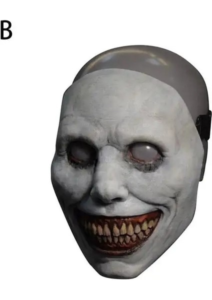 Beyaz Maske Cadılar Bayramı Iblis Gülümseme Maskesi Korku Maskesi Beyaz Yeşil Gözlü Şeytan Korkunç Yüz Cosplay Exorcist Kasap Spooky Maskesi Korku Maskesi Korkunç (Yurt Dışından)