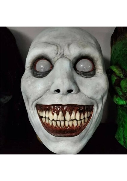 Beyaz Maske Cadılar Bayramı Iblis Gülümseme Maskesi Korku Maskesi Beyaz Yeşil Gözlü Şeytan Korkunç Yüz Cosplay Exorcist Kasap Spooky Maskesi Korku Maskesi Korkunç (Yurt Dışından) indirimleri