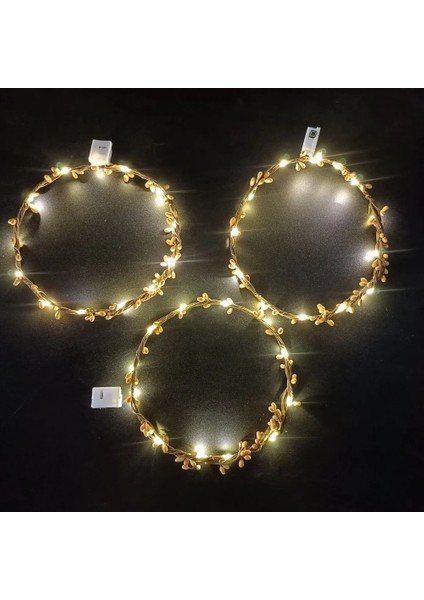 Rattan Hairband 1 Adet Kızlar Kadınlar Gelin Nedime Aydınlık Başlığı LED Çiçek Rattan Taç Bandı Light Up Çelenk Parti Düğün Karnaval (Yurt Dışından)