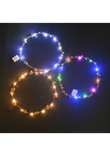 Rattan Hairband 1 Adet Kızlar Kadınlar Gelin Nedime Aydınlık Başlığı LED Çiçek Rattan Taç Bandı Light Up Çelenk Parti Düğün Karnaval (Yurt Dışından)
