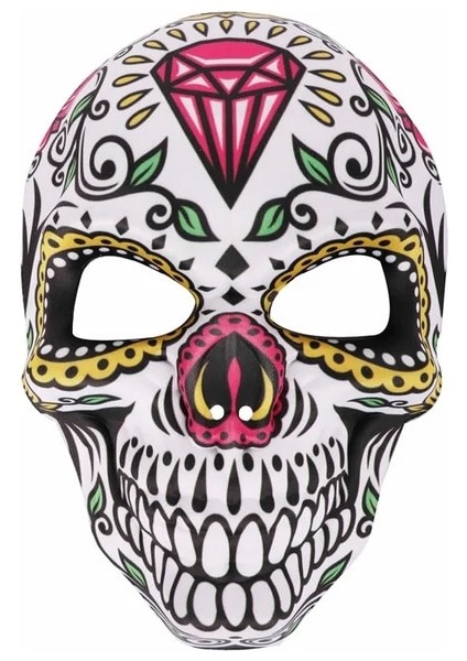 Stil 2 Ölülerin Günü Maskeleri Şeker Kafatası Tam Yüz Maskesi Meksika Partileri Masquerade Sahne Cadılar Bayramı Kostüm Kadın Erkek Için (Yurt Dışından)
