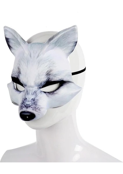 Yarım Yüz Maskesi 02 2023 Cadılar Bayramı Tilki Maskesi Dıy Boyasız Maske Beyaz Boş Yüz Maskesi Cadılar Bayramı Masquerade Tilki Maskesi Cosplay Cadılar Bayramı Için Boş Maske (Yurt Dışından)