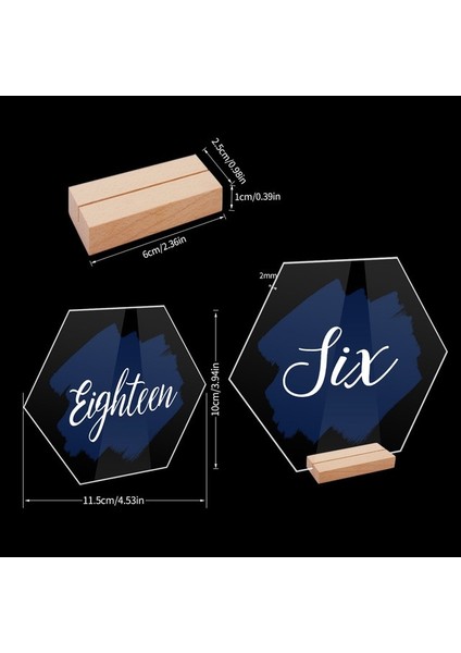 083 11-20 Adet Akrilik Koltuk Kartı Braketi ile Altıgen Dikdörtgen Yuvarlak Ahşap Taban Düğün Masa Dekorasyon Koltuk Marke (Yurt Dışından)
