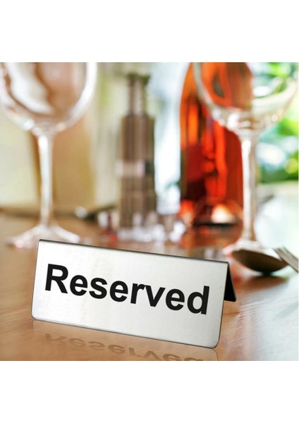 1 Adet Kafeler Oteller Restoranlar Bar Yeniden Kullanılabilir Çift Taraflı Paslanmaz Çelik Masa Burcu Kart Tutucu Masa Üstü Rezerve Tabelalar (Yurt Dışından)