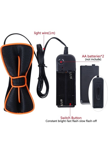 Beyaz Yay Karanlıkta Glow LED Papyon Aydınlık Yanıp Sönen Kravat Doğum Günü Partisi Düğün Noel Dekorasyon Cadılar Bayramı Cosplay Kostüm (Yurt Dışından) fırsatları