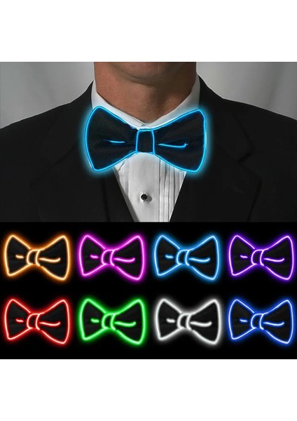 Beyaz Yay Karanlıkta Glow LED Papyon Aydınlık Yanıp Sönen Kravat Doğum Günü Partisi Düğün Noel Dekorasyon Cadılar Bayramı Cosplay Kostüm (Yurt Dışından) indirimleri