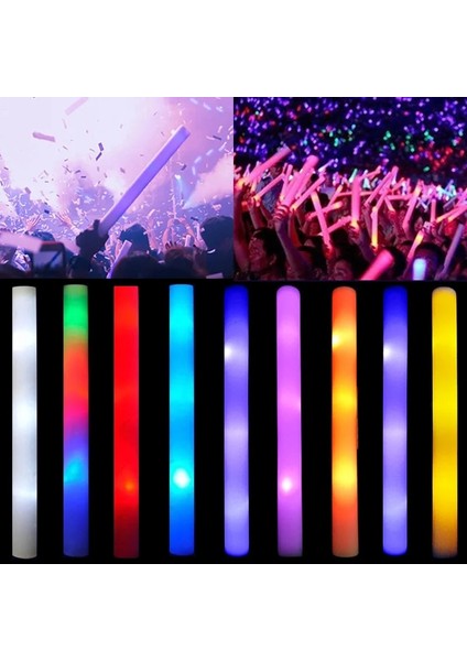 Yeşil 10 Adet 10/20 Adet Toplu Renkli LED Parlak Çubuk Kolye Rgb LED Parlak Köpük Sopa Tezahürat Tüpü Koyu Işık Doğum Günü Düğün Parti Malzemeleri (Yurt Dışından) modelleri