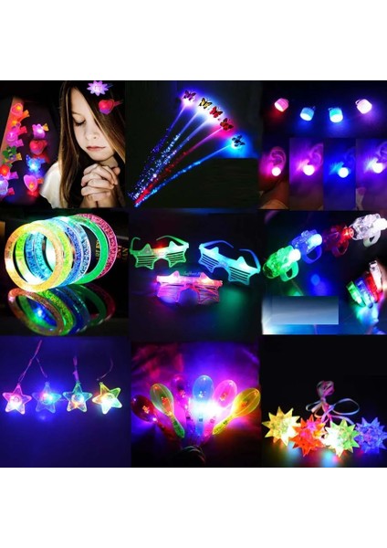 Dikenli Top Kolye 10 Adet Glow Crown LED Çiçek Kafa Bandı Işık Halkası Küpe Kolye Hediye Aydınlık Neon Parti Doğum Günü Cadılar Bayramı Düğün Karnavalı (Yurt Dışından)