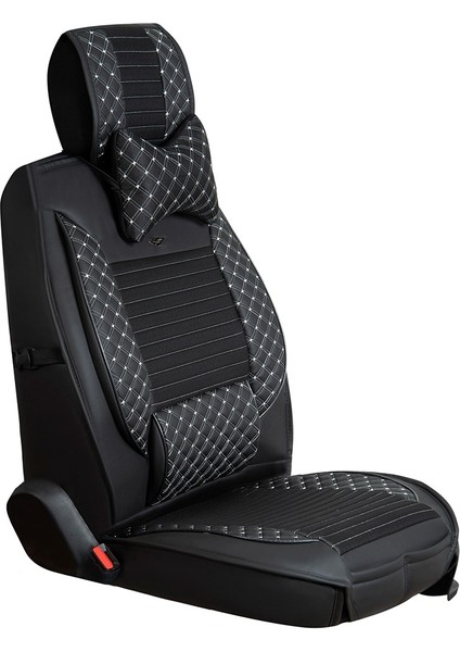 Nissan Skystar Lüx Deri Oto Koltuk Kılıfı 5'li Set Tam Takım Urban Siyah Beyaz indirimleri