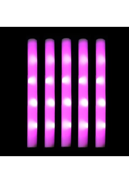 Pembe-Her Zaman 5 Pcs LED Glow Sticks Renkli Rgb Floresan Işıklı Köpük Sopa Tezahürat Tüpü Parlayan Işık Düğün Doğum Günü Partisi Malzemeleri Için Sahne (Yurt Dışından)