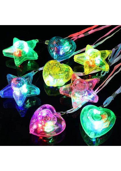 Yıldız Kolye 20 Adet 20/30 Adet Yıldız Kalp LED Işık Kolye Kolye Çocuklar Yanıp Sönen Glow Hediye Yanıp Sönen Oyuncak Parti Noel Düğün Parti Dekorasyon (Yurt Dışından)