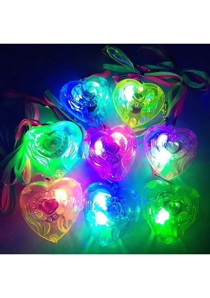 Yıldız Kolye 20 Adet 20/30 Adet Yıldız Kalp LED Işık Kolye Kolye Çocuklar Yanıp Sönen Glow Hediye Yanıp Sönen Oyuncak Parti Noel Düğün Parti Dekorasyon (Yurt Dışından)
