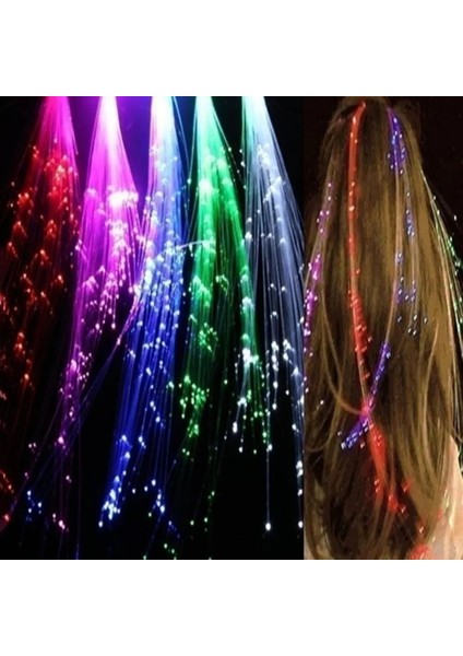 Beyaz LED Parlayan Flaş Peruk Saç Örgülü Klip Firkete Aydınlık Dans Firkete Klip Cadılar Bayramı Partisi Bar Noel Dekorasyon Navidad (Yurt Dışından)