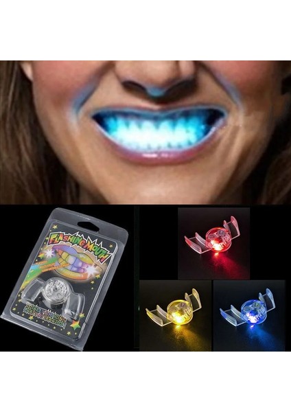 Gösterildiği Gibi Flaş LED Ağız Parantez Light Up Parça Glow Diş Cadılar Bayramı Partisi Zor Cosplay Aydınlık Protez Cadılar Bayramı Malzemeleri (Yurt Dışından)