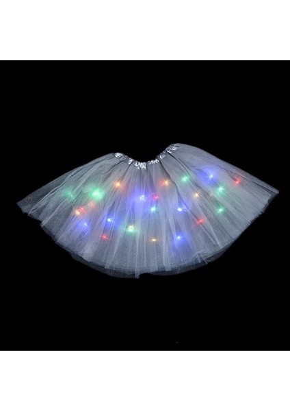 Sarı LED Parlayan Işık Çocuk Kız Prenses Tutu Etekler Çocuk Bez Düğün Parti Dans Mini Etek Kostüm Cosplay LED Giyim (Yurt Dışından)
