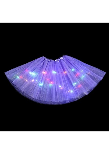 Sarı LED Parlayan Işık Çocuk Kız Prenses Tutu Etekler Çocuk Bez Düğün Parti Dans Mini Etek Kostüm Cosplay LED Giyim (Yurt Dışından)
