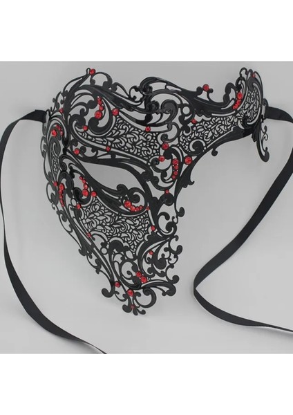 Stil 4 Siyah Altın Kafatası Metal Maske Cadılar Bayramı Taklidi Yarım Yüz Venedik Masquerade Erkekler Beyaz Kadın Kafatası Telkari Parti Maskesi (Yurt Dışından)