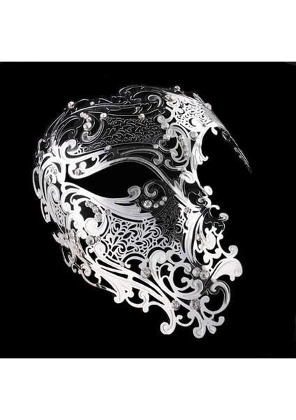 Stil 4 Siyah Altın Kafatası Metal Maske Cadılar Bayramı Taklidi Yarım Yüz Venedik Masquerade Erkekler Beyaz Kadın Kafatası Telkari Parti Maskesi (Yurt Dışından)