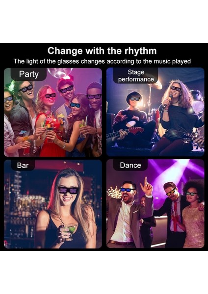 Beyaz LED Bluetooth Gözlük Sihirli Flaş Cadılar Bayramı Gözlük App Kontrolü Aydınlık Cam USB Şarj Edilebilir Dıy Funky Gözlük Parti Kulübü Dj (Yurt Dışından) indirimleri