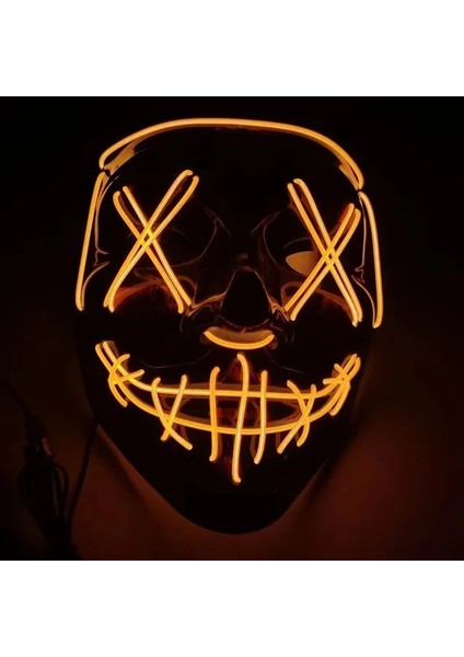 Cadılar Bayramı Festivali Partisi Için Ko5 LED Işıklı Maske 3 Işık Modu ile 2 Renk Maske Cadılar Bayramı Tasfiye Maskesi (Yurt Dışından)