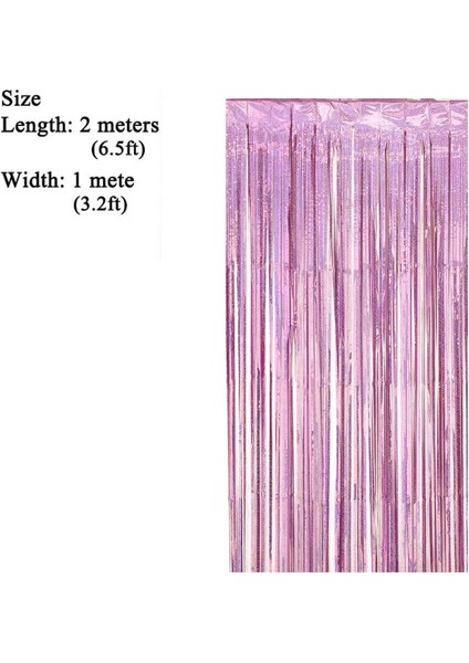 Gümüş 2x1 M Lazer Metalik Folyo Tinsel Saçak Perde Doğum Günü Düğün Bekarlığa Veda Partisi Dekorasyon Fotoğraf Arka Plan Bebek Duş (Yurt Dışından) indirimleri
