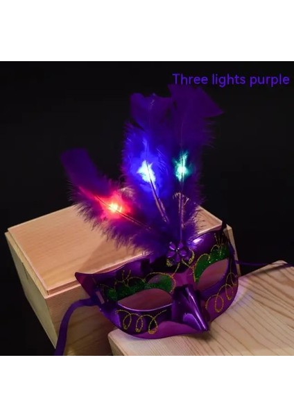 B04 10 Adet 10 Adet LED Glow Flaş Işığı Up Tüy Masquerades Venedik Maskeleri Kostümleri Doğum Günü Düğün Parti Kostüm Cadılar Bayramı Noel (Yurt Dışından)