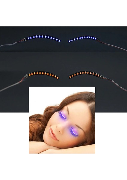 Mor LED Işık Yanlış Göz Lashes Aydınlık Kirpik Parti Bar Makyaj Göz Kapağı Eyeliner Düğün Dekorasyon Festivali (Yurt Dışından) modelleri